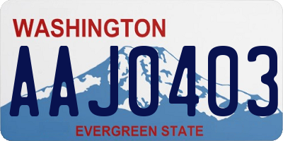 WA license plate AAJ0403