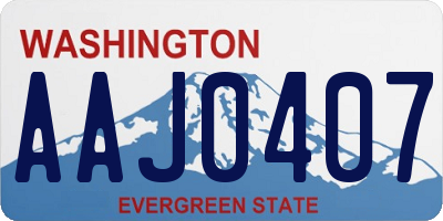 WA license plate AAJ0407