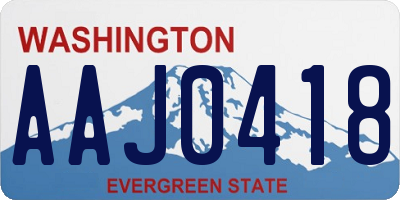 WA license plate AAJ0418