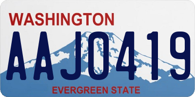 WA license plate AAJ0419