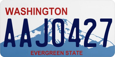 WA license plate AAJ0427