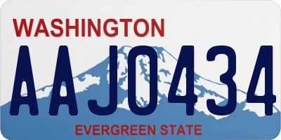 WA license plate AAJ0434