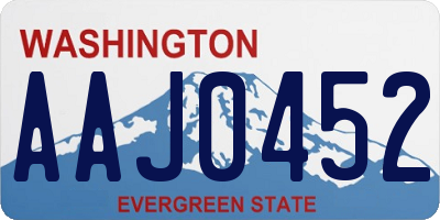 WA license plate AAJ0452