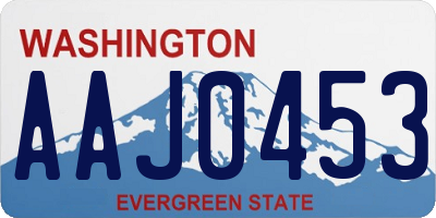 WA license plate AAJ0453
