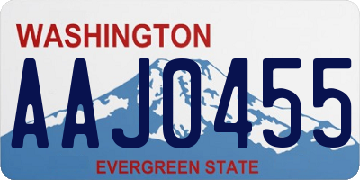 WA license plate AAJ0455