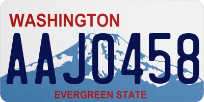 WA license plate AAJ0458
