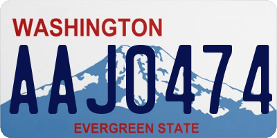 WA license plate AAJ0474