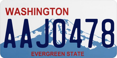 WA license plate AAJ0478
