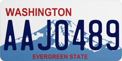 WA license plate AAJ0489
