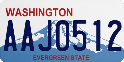 WA license plate AAJ0512