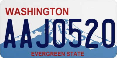 WA license plate AAJ0520