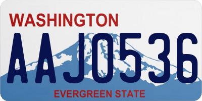 WA license plate AAJ0536