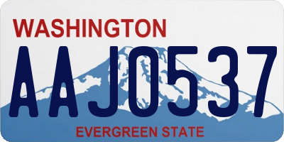 WA license plate AAJ0537