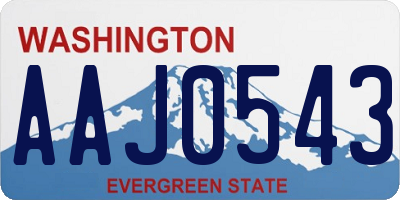 WA license plate AAJ0543