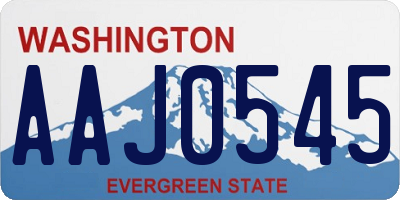 WA license plate AAJ0545