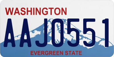 WA license plate AAJ0551