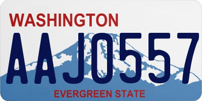 WA license plate AAJ0557