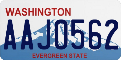 WA license plate AAJ0562