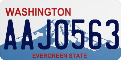 WA license plate AAJ0563