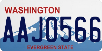 WA license plate AAJ0566