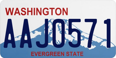 WA license plate AAJ0571