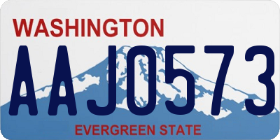 WA license plate AAJ0573