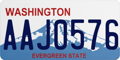 WA license plate AAJ0576