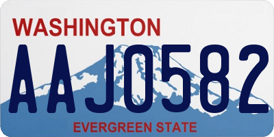 WA license plate AAJ0582