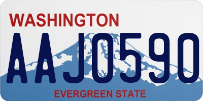 WA license plate AAJ0590