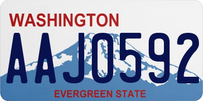WA license plate AAJ0592