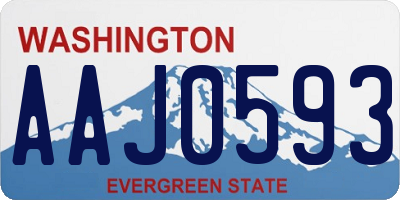 WA license plate AAJ0593