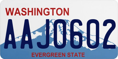 WA license plate AAJ0602