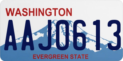 WA license plate AAJ0613