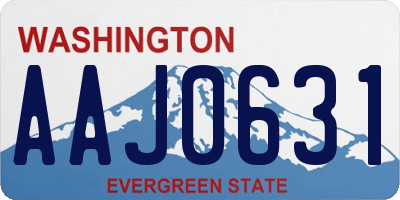 WA license plate AAJ0631