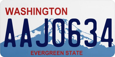 WA license plate AAJ0634