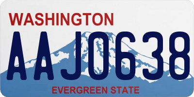 WA license plate AAJ0638