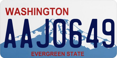 WA license plate AAJ0649