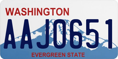 WA license plate AAJ0651