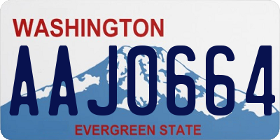 WA license plate AAJ0664