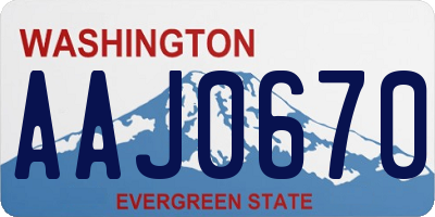 WA license plate AAJ0670