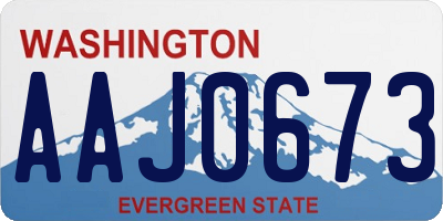 WA license plate AAJ0673