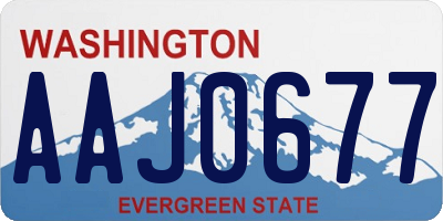 WA license plate AAJ0677