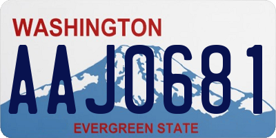 WA license plate AAJ0681