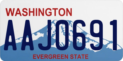 WA license plate AAJ0691