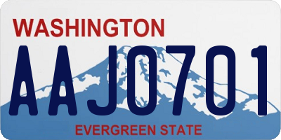 WA license plate AAJ0701