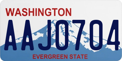 WA license plate AAJ0704
