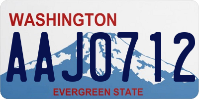 WA license plate AAJ0712