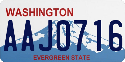 WA license plate AAJ0716