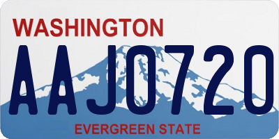 WA license plate AAJ0720