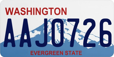 WA license plate AAJ0726